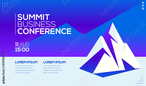 Abstract Geometric Business Conference Summit  with Corporate Mountain Shapes. Vector template.
