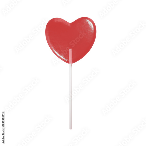 Red heart lollipop candy png