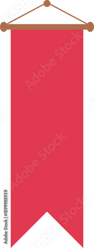 Red Banner Hanging on Wall vector shape