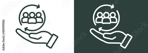 Inclusion Icon White and Black Style Of