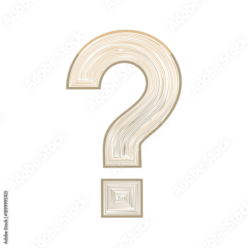 Abstract swirling lines form a clean question mark symbol for inquiry and uncertainty