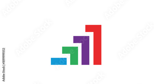 Colorful bar graph chart rising.