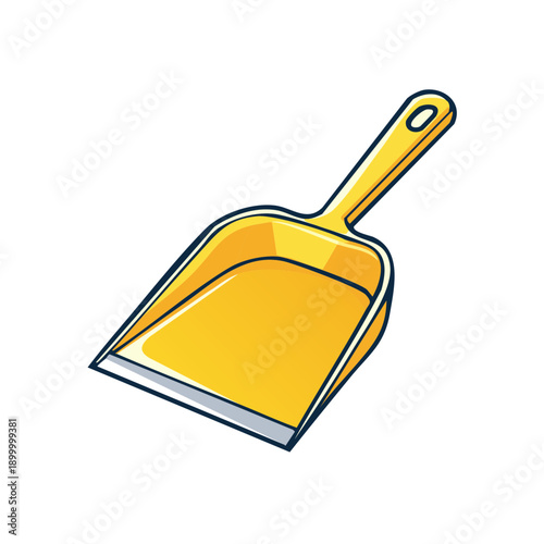 Bright yellow dustpan with a comfortable handle for easy sweeping and cleaning