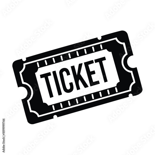 Retro style admission pass with bold lettering granting entry to an event or attraction