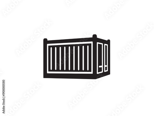 Minimalist server rack icon in flat design style