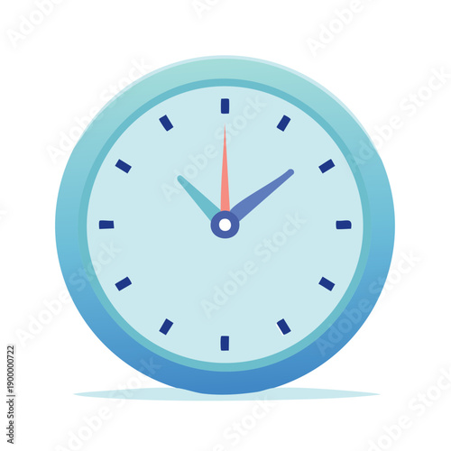 A light blue analog clock face with blue hands showing two o'clock against a clean white background