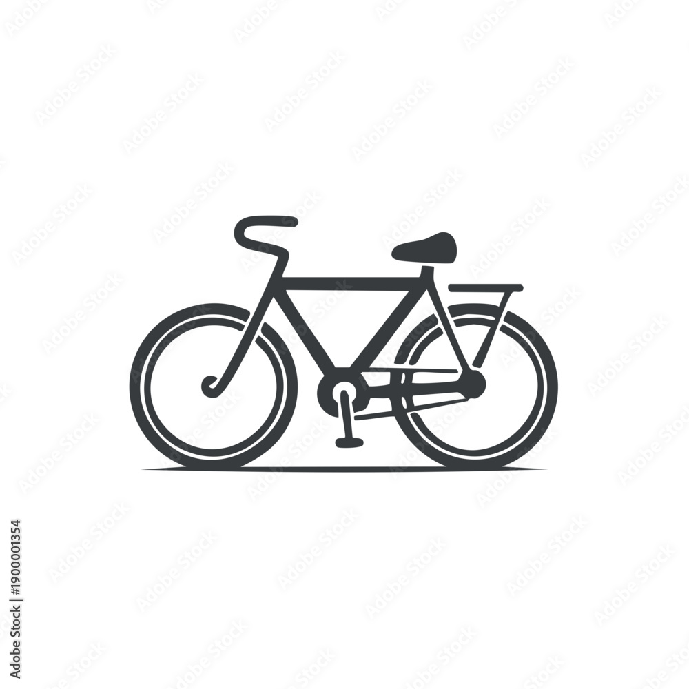 Fototapeta premium Minimalist Bicycle Icon Vector Silhouette Transportation Object