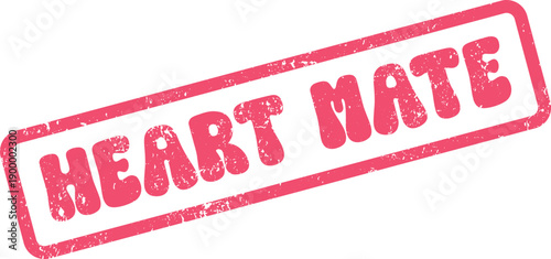 Heart Mate Designation Stamp Symbolizing a Soulmate or Perfect Partner Connection