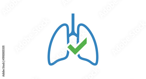 Healthy Lung Anatomy with Checkmark.