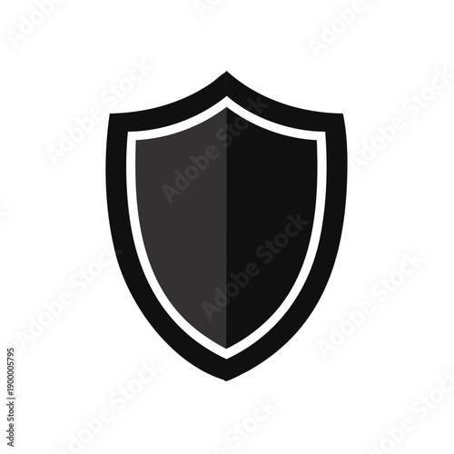 Black shield emblem on white background, a symbol of protection, security, and defense Free Download Black shield emblem on white background, a symbol of protection, security, and defense - GFXLoad