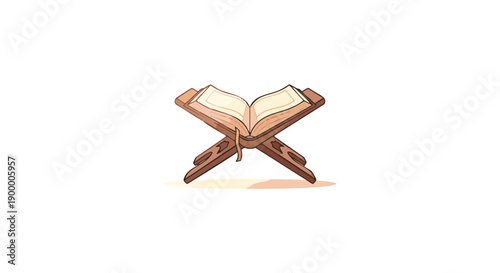 Open Holy Quran on Wooden Rehal for Ramadan