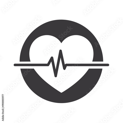 Heartbeat cardiogram medical health care symbol healthcare cardiology vital sign monitor symbol