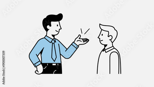 Man Handing Over Business Card to Person.