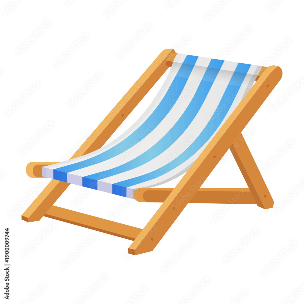 Foto Beach Deck Chair Illustration. Vector illustration.