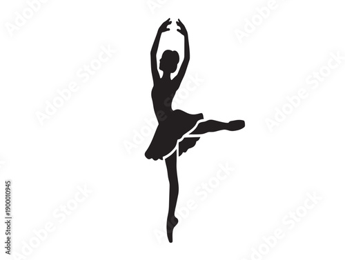 Elegant silhouette of a ballerina in a graceful pose