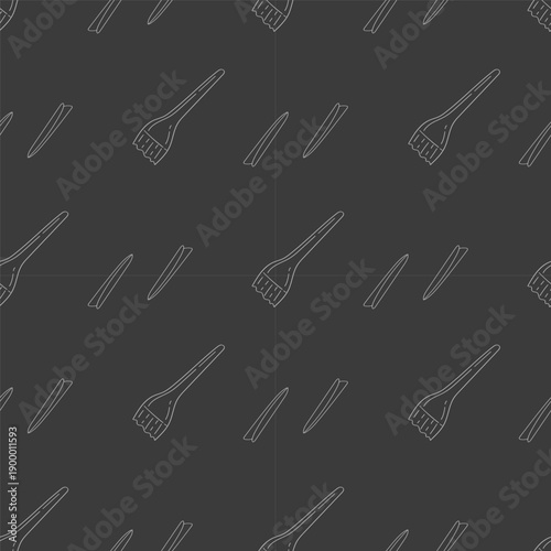 barbershop icon seamless pattern in doodle style