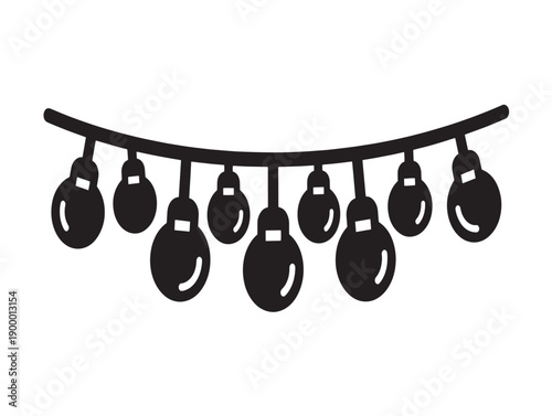 Minimalist black wind chime vector illustration