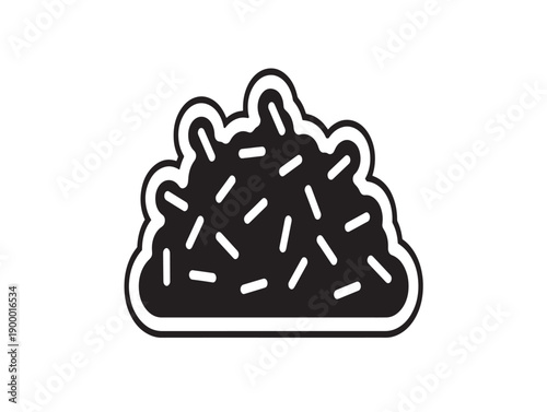 Minimalist black and white spaghetti illustration