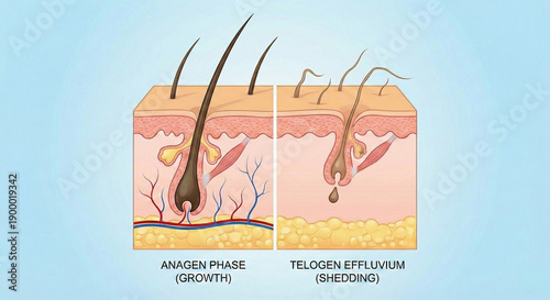 Hair Growth Anagen Phase vs Telogen Effluvium Shedding