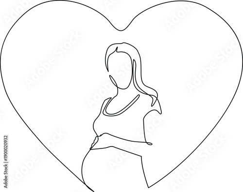 A heartwarming illustration of a pregnant woman embracing her journey Vector