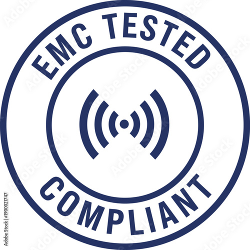EMC Tested Compliant Badge Icon for Electronics Certification Label