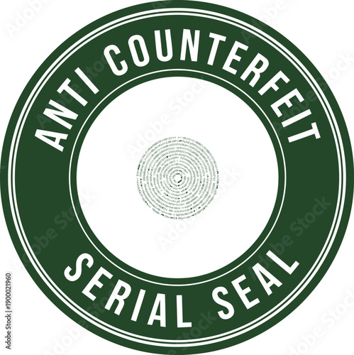 Anti Counterfeit Serial Seal Vector for Product Authentication Security