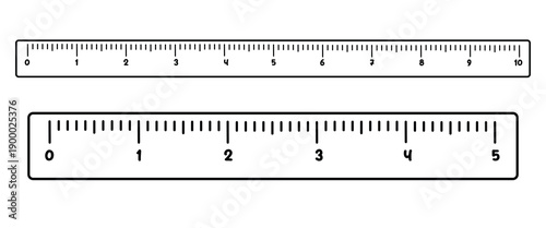 Rulers showing precise increments for length estimation