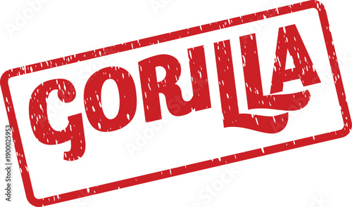 Red grunge rubber stamp showing the word GORILLA suitable for symbolic messages