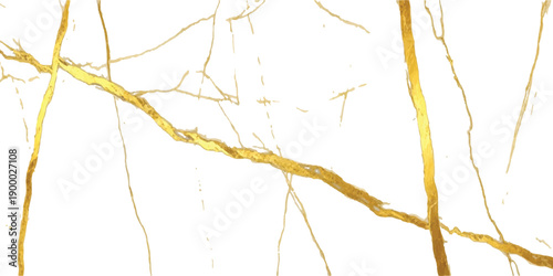 Luxurious white marble texture with bold gold veins creating an elegant and modern pattern
