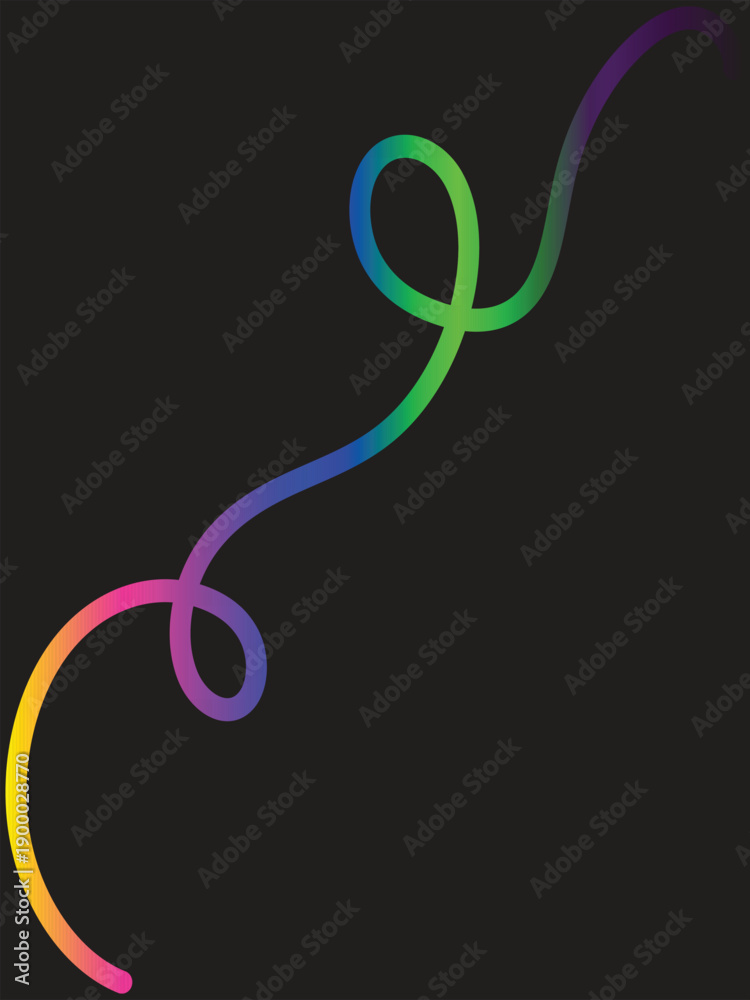 Obraz premium Colorful vector illustration of an abstract gradient line pattern on a black background
