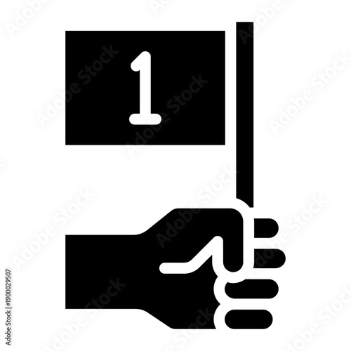 Top performance Award and recognition glyph in vector illustration