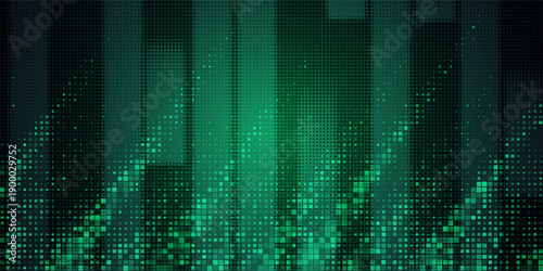 Technology digital futuristic internet network connection black green background, blue abstract cyber information communication, Ai big data science, innovation future tech line illustration vector 3d