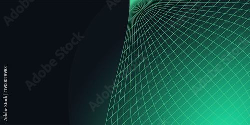 Technology digital futuristic internet network connection black green background, blue abstract cyber information communication, Ai big data science, innovation future tech line illustration vector 3d