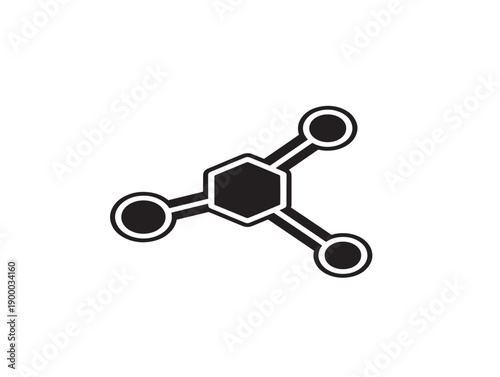 Minimalist chemical structure of benzene with three attached groups