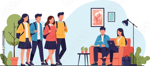 Diverse students and learners engage in indoor and outdoor educational activities