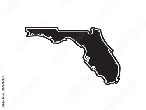 Minimalist outline map of florida state
