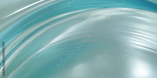 Abstract light blue gradient background. Minimalistic subtle wavy blue silk texture with a smooth, flowing fabric design. 3D vector illustration.