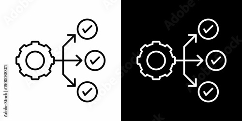 Project Management White Icon Set Design