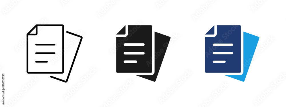 Fototapeta premium Document files icon with stacked papers. Symbol of data, information and documentation for business reports, office workflow, digital records, file management systems and user interface design.