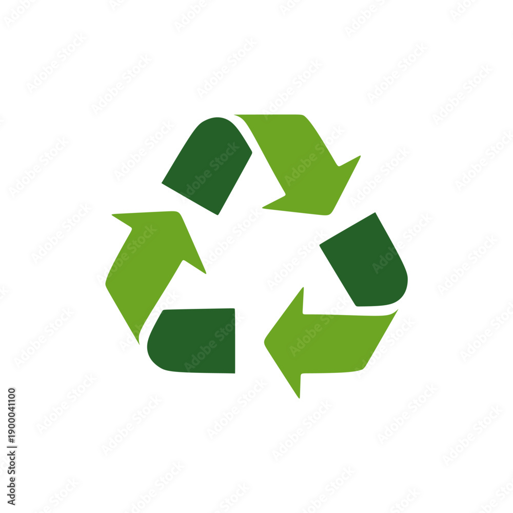 Obraz premium Recycling Symbol Illustration – Green Eco Recycle Icon Flat Design