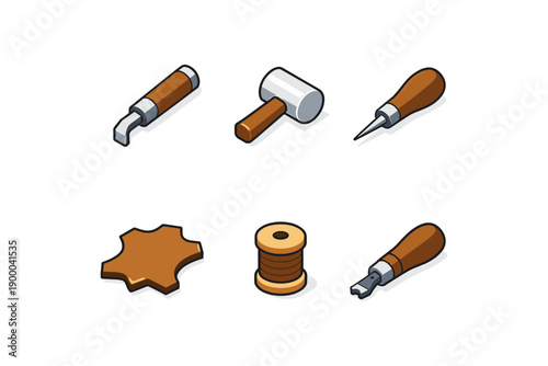 Leather Crafting Tools Isometric
