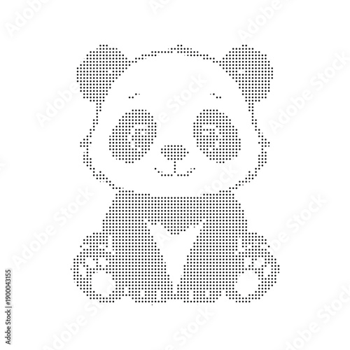 Wallpaper Mural A cute panda bear made of small dots on a white background Torontodigital.ca