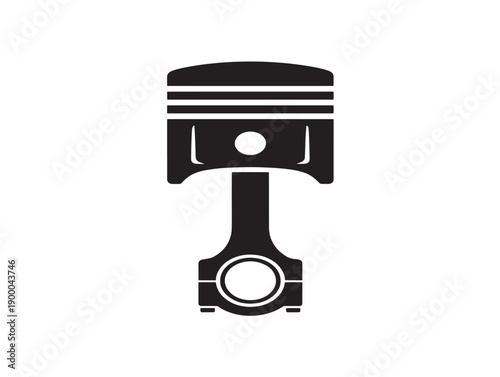 Minimalist black and white piston engine icon