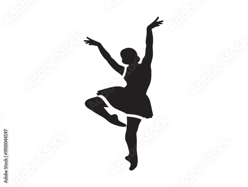 Graceful ballerina silhouette in mid-pose