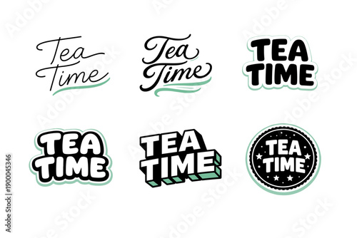 Tea time typography collection with varied font styles and designs
