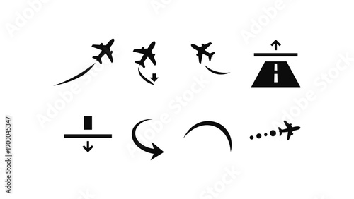 Airplane Flight Path Icons
