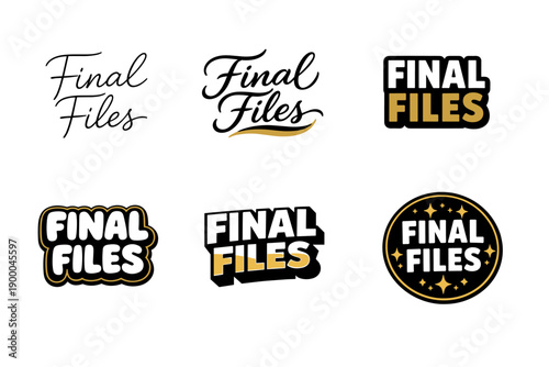 Six creative final files logo designs in various fonts and styles