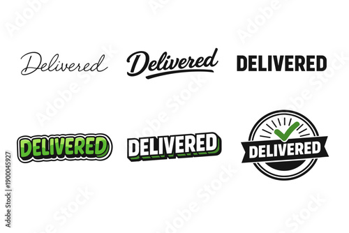 Delivered text styles collection featuring bold and script fonts