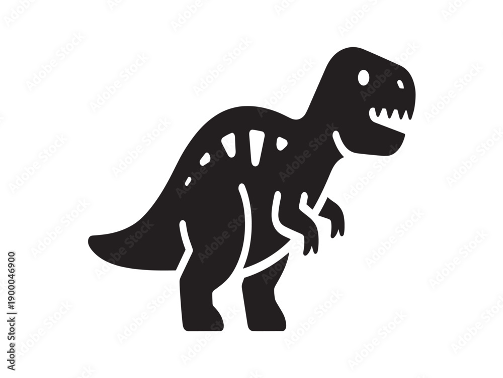 Fototapeta premium Minimalist black dinosaur vector illustration