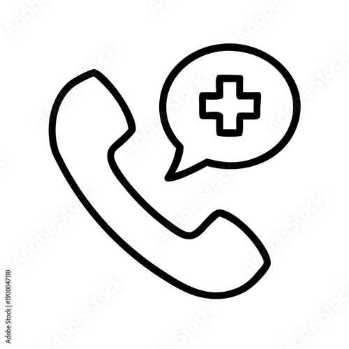 Medical Hotline Icon, art, drawing, sign, cosmetic, object, metal